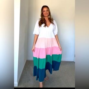 ENTRO colorblock dress size large